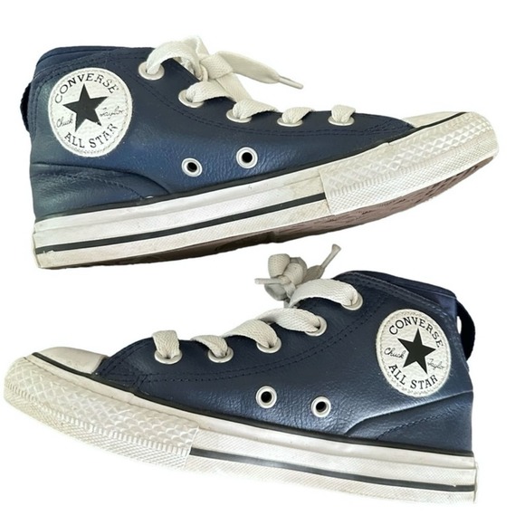 Converse Other - 🖤 3/$30 Boys Navy Blue Leather Converse Shoes | Youth 13c